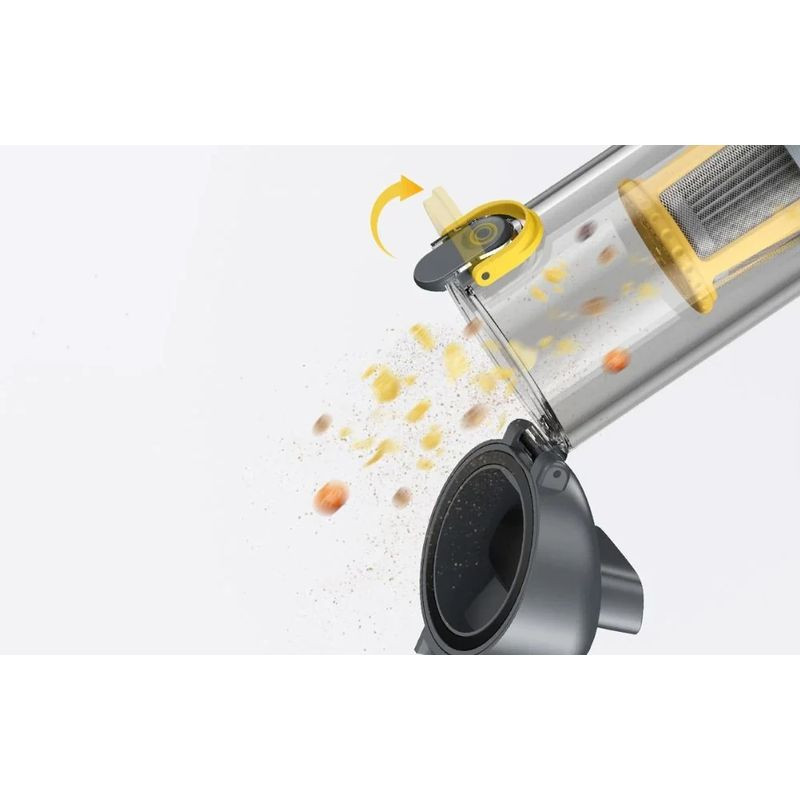 Fanttik Slim V9 Mix - Aspirateur à main sans fil compact, corps gris et jaune, réservoir transparent, filtre cylindrique, moteur brushless, design ergonomique - Ítem5