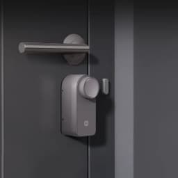 Xiaomi Self-Install Smart Lock com teclado incluído: fechadura inteligente cinza, corpo compacto metálico, botão giratório, sensor lateral e design