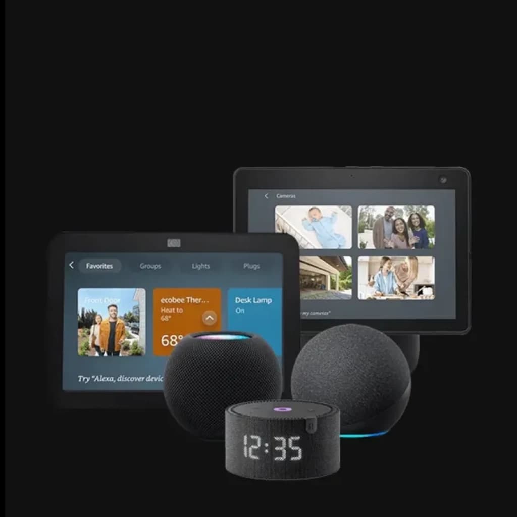 Xiaomi Self-Install Smart Lock Teclado incluído: kit com displays inteligentes e alto-falantes esféricos pretos, tela com relógio digital 12:35 iluminado