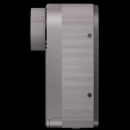 Fechadura inteligente Xiaomi cinza com corpo metálico lateral texturizado e cilindro robusto; design compacto para instalação fácil. Teclado incluído.
