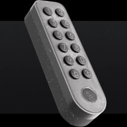 Xiaomi Self-Install Smart Lock Teclado incluído: teclado numérico cinza com botões elevados, resistente à água, ícones de cadeado e leitor circular na