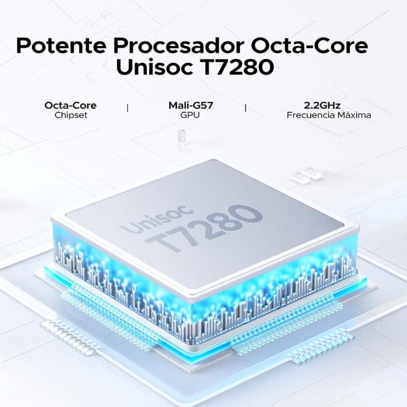 Doogee U13 Vip Edition 13 6GB/256GB WiFi Azul con chip Unisoc T7280 octa core, GPU Mali G57 y frecuencia hasta 2.2 GHz, rendimiento potente y eficiente