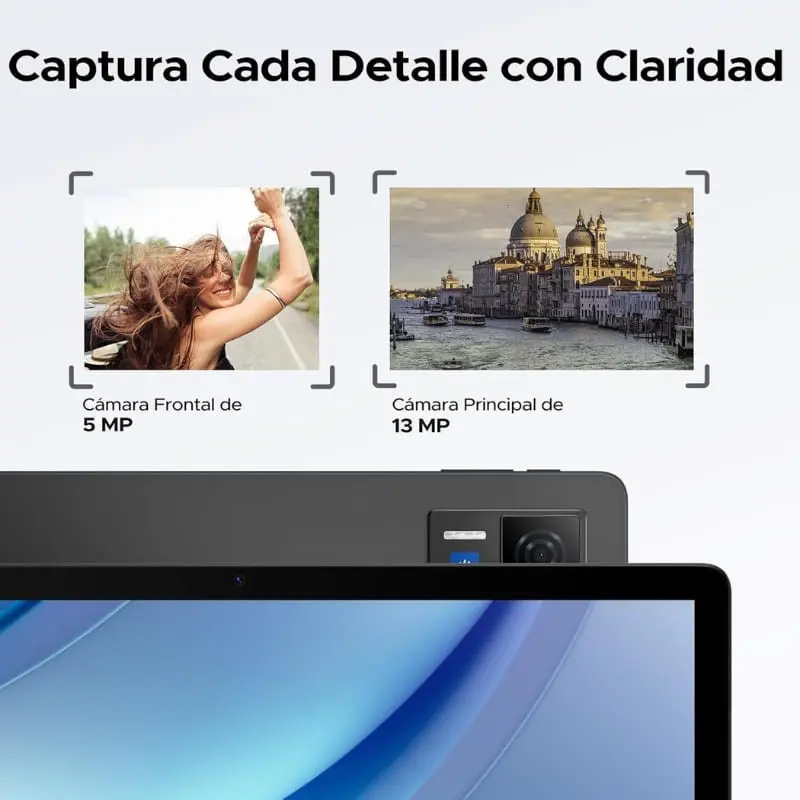 Doogee U13 Vip Edition 13 azul con cámara trasera de 13 MP y frontal de 5 MP, módulo rectangular, pantalla amplia con bordes finos y acabado elegante