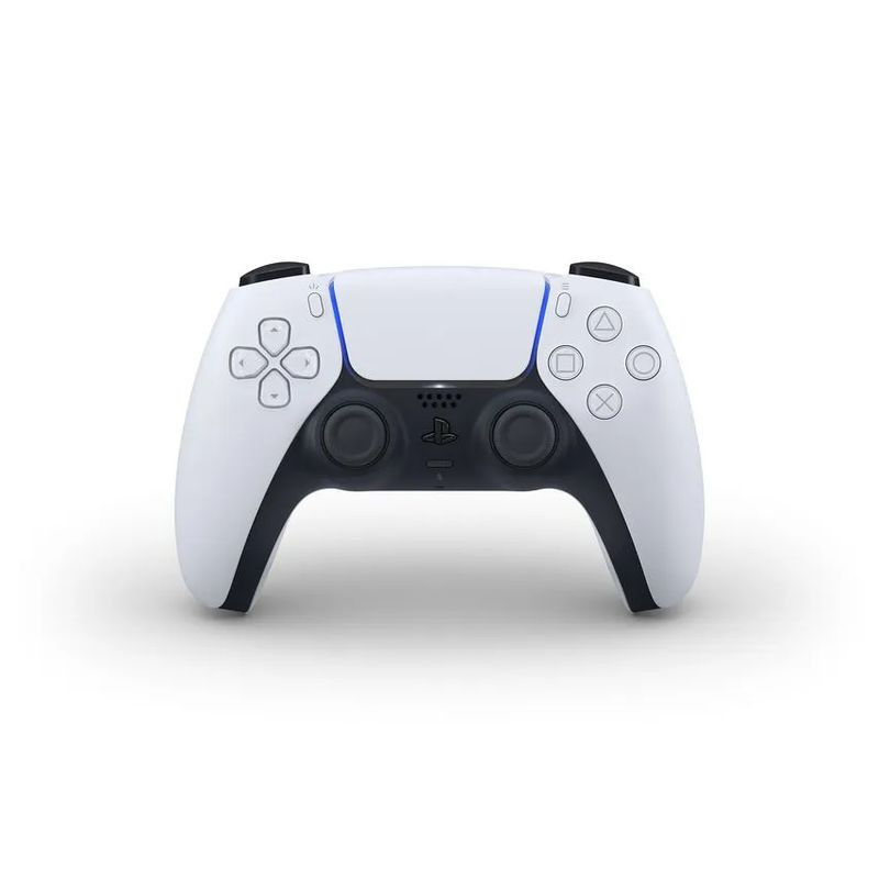 Console Sony PlayStation 5 Châssis E blanche avec lecteur, 1 To, design bicolore noir et blanc, bande LED bleue, manette DualSense assortie - Ítem3