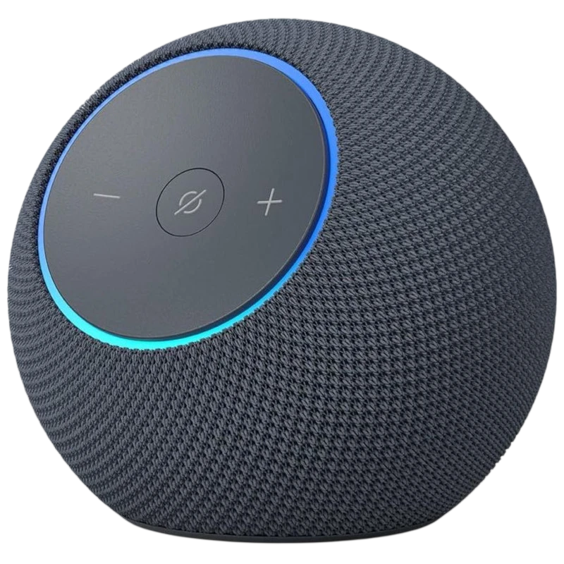 Amazon Echo Dot Max 2025 Graphite sphérique en maille sombre, anneau lumineux bleu, panneau supérieur tactile avec volume plus moins et bouton micro mute - Ítem