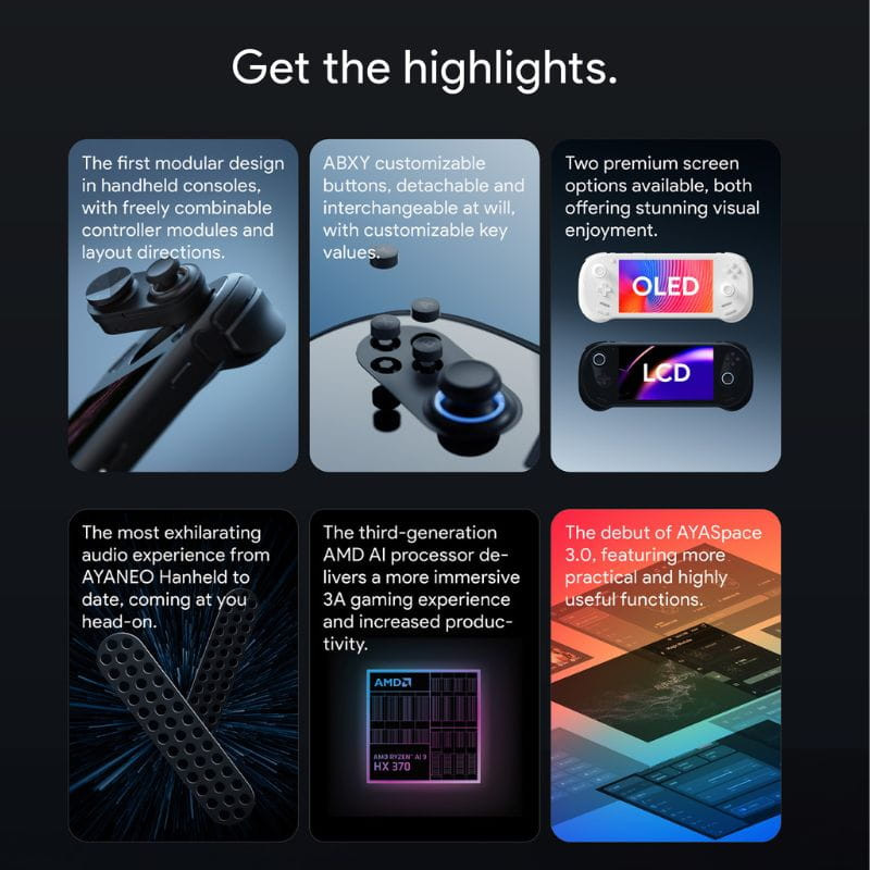 Consola AYANEO 3 AMD Ryzen AI 9 HX 370 64GB 2TB OLED Starry Black - Ítem6