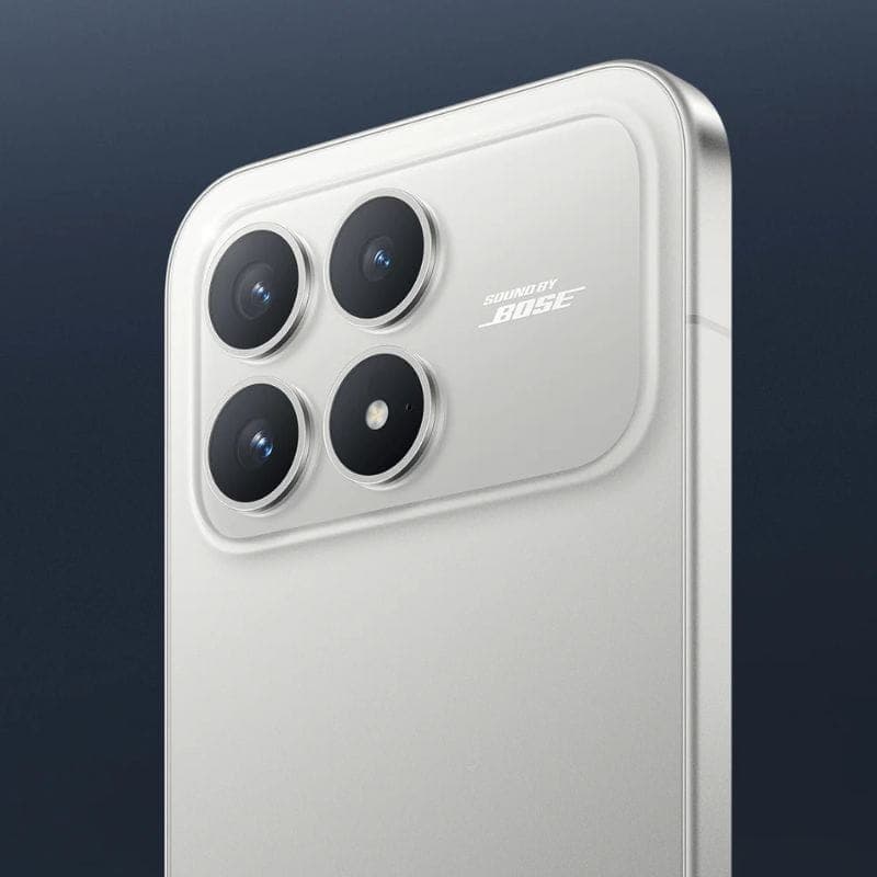 Xiaomi Poco F8 Pro 5G 12GB/512GB Plata con acabado metálico plateado, módulo trasero de cuatro cámaras grandes y bordes rectos elegantes