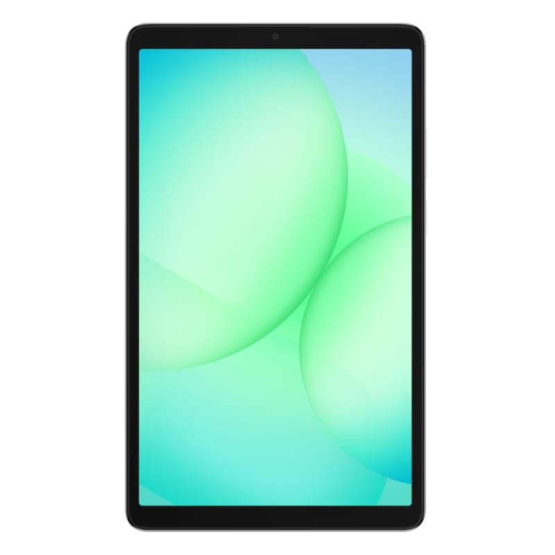 Tablette argentée avec grand écran 8,7 pouces, bords fins, caméra frontale centrée. Design épuré, format compact. Convient pour 4G, 4Go RAM, 64Go