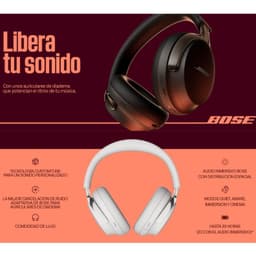 Bose QuietComfort Ultra 2 Gen Headphones Blanco con diseño circumaural, almohadillas acolchadas y acabado blanco mate con detalles plateados y logotipo Bose