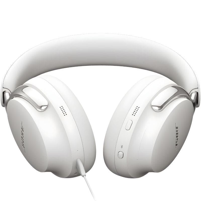 Bose QuietComfort Ultra 2 Gen Headphones Blanco con acabado metálico elegante, diadema acolchada y auriculares circumaurales para ajuste cómodo y premium
