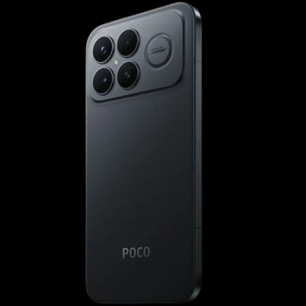 Xiaomi Poco F8 Ultra 5G 12GB/256GB negro con módulo trasero cuadrado, triple cámara grande y lente adicional, acabado mate y logo POCO en la parte baja