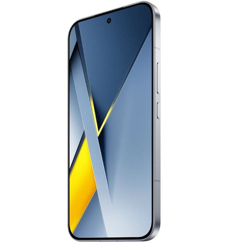 Xiaomi Poco F8 Ultra 5G 16GB/512GB Blue Denim con pantalla casi sin bordes, cámara frontal en agujero y marco metálico recto en tono plateado elegante