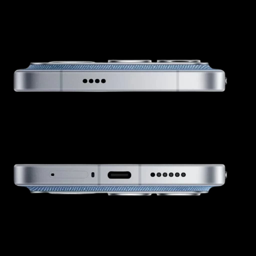 Xiaomi Poco F8 Ultra 5G 12GB/256GB Blue Denim con marco metálico azul, bordes planos texturizados, altavoces estéreo y puerto USB-C centrado
