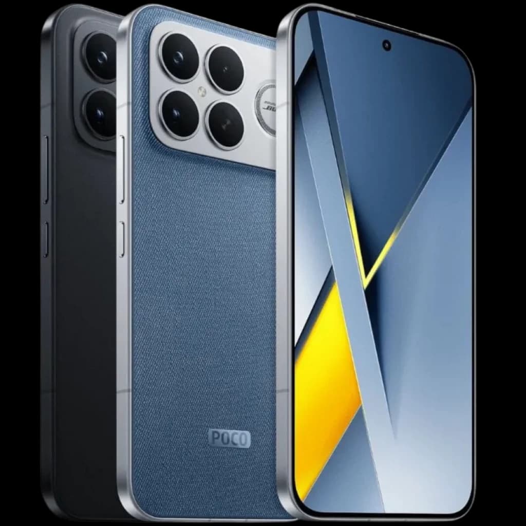 Xiaomi Poco F8 Ultra 5G 12GB/256GB Blue Denim con trasera azul tipo denim, triple cámara grande, marco metálico plano y pantalla perforada casi sin bordes