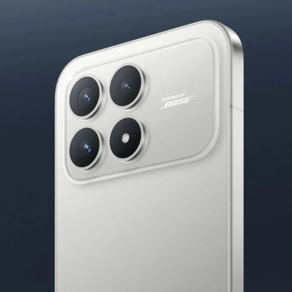 Xiaomi Poco F8 Pro 5G 12GB/256GB Plata con módulo trasero plateado y cuatro cámaras grandes en disposición cuadrada, acabado metálico elegante