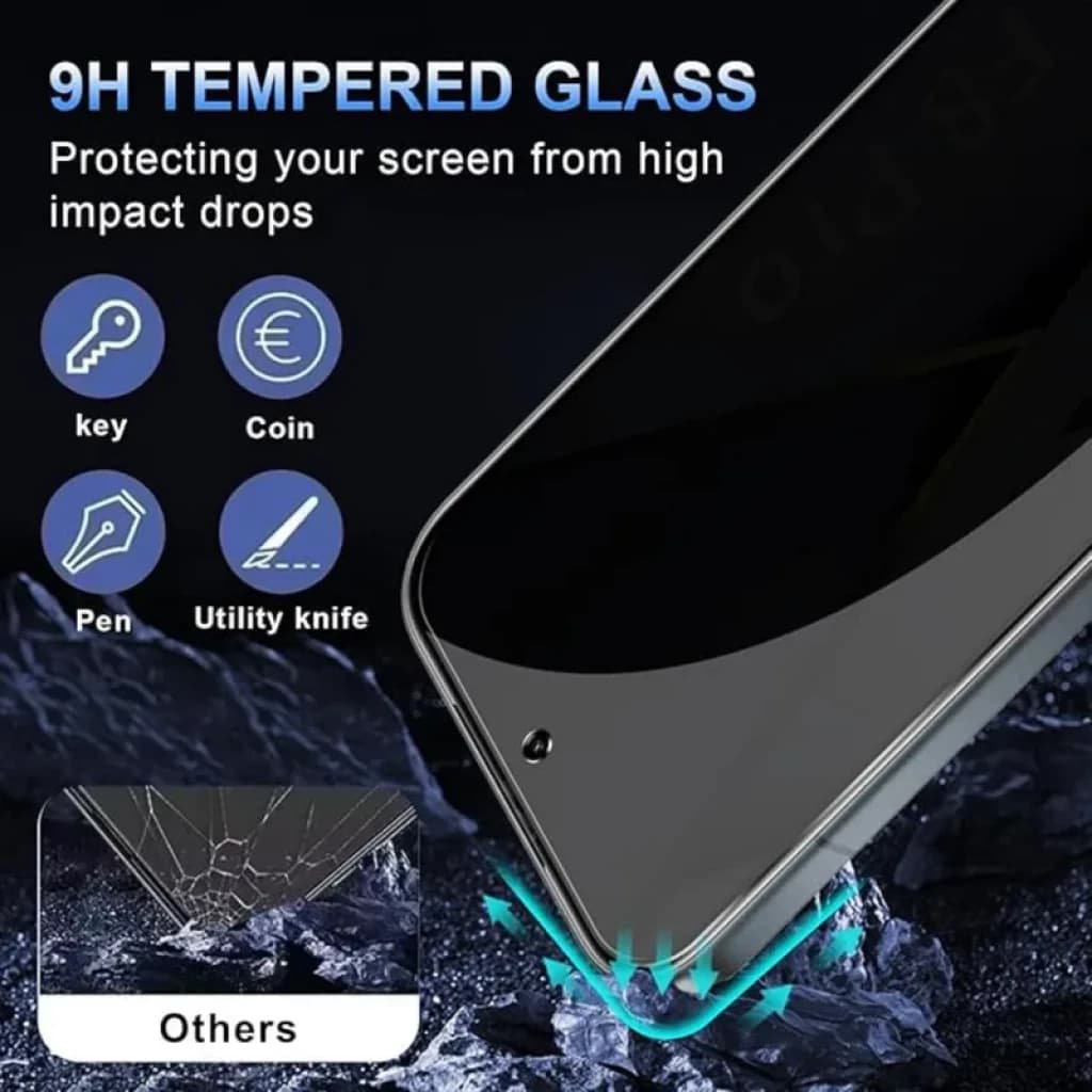 Verre trempé 9H anti espion pour Xiaomi Poco F8 Pro, bords noirs, découpe précise caméra frontale, anti rayures clés pièces stylo cutter, antichoc