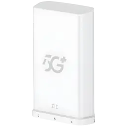 ZTE MC889A Pro ODU 5G – unidade branca retangular para exterior, acabamento liso, logotipo 5G+ em destaque, design robusto e minimalista para rede 5G