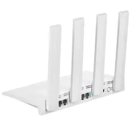 ZTE T3000 Wi‑Fi 6 IDU Router branco com 4 antenas externas, corpo angular, portas Ethernet traseiras e indicador LED discreto para alta cobertura e