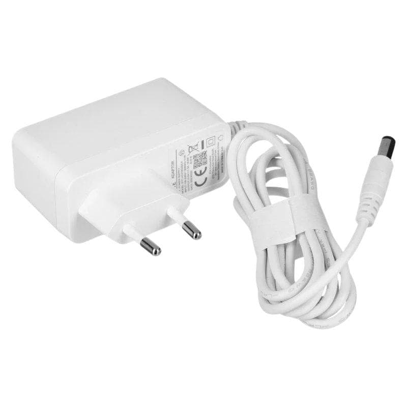 Carregador branco com plugue europeu de 2 pinos e cabo longo, conector cilíndrico DC compatível com ZTE T3000 Wi‑Fi 6 IDU Router