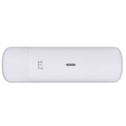 ZTE MF833N Modem USB 4G LTE branco, compacto, com LED central e logotipo ZTE, design minimalista e porta USB para conexão rápida e portátil