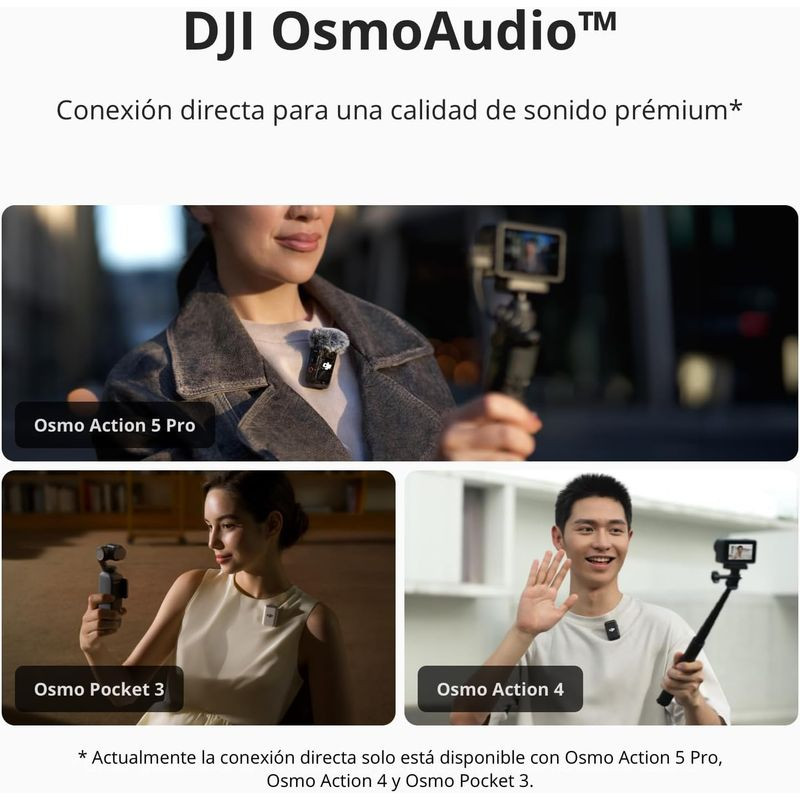 DJI Mic 2 1 TX + 1 RX microphone sans fil compact avec émetteur clip transparent, récepteur à écran OLED, molette dorée et indicateurs LED - Ítem4