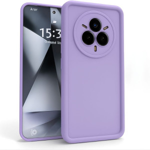 Funda Realme 14 Pro+ Square Liquid Premium Lavanda con borde elevado, acabado mate suave, protección de cámara circular triple y ajuste preciso anti golpes