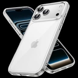 Coque antichoc Premium pour iPhone 17 Pro en acrylique transparent anti jaunissement, bords renforcés, protection caméra surélevée, design fin et clair