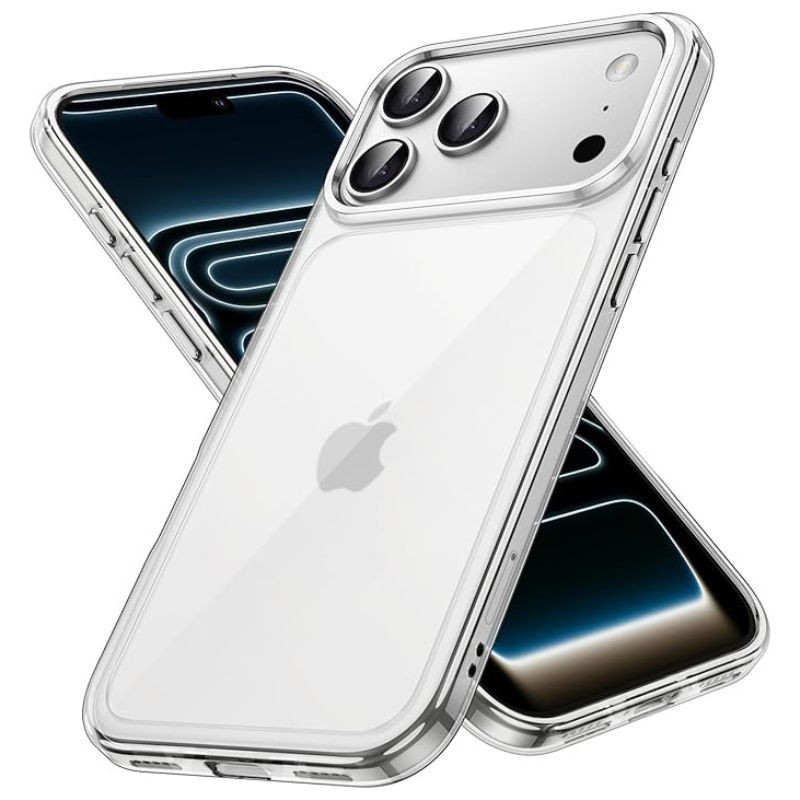 Funda Antigolpes Premium para iPhone 17 Pro Max acrílica transparente, antiamarilleo, bordes reforzados, protección de cámara elevada y ajuste preciso - Ítem