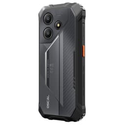 Oscal Marine 2 8Go/128Go Noir Rugged Tablet, dos noir texturé, triple caméra arrière alignée, bords renforcés anti-choc, bouton latéral orange, design