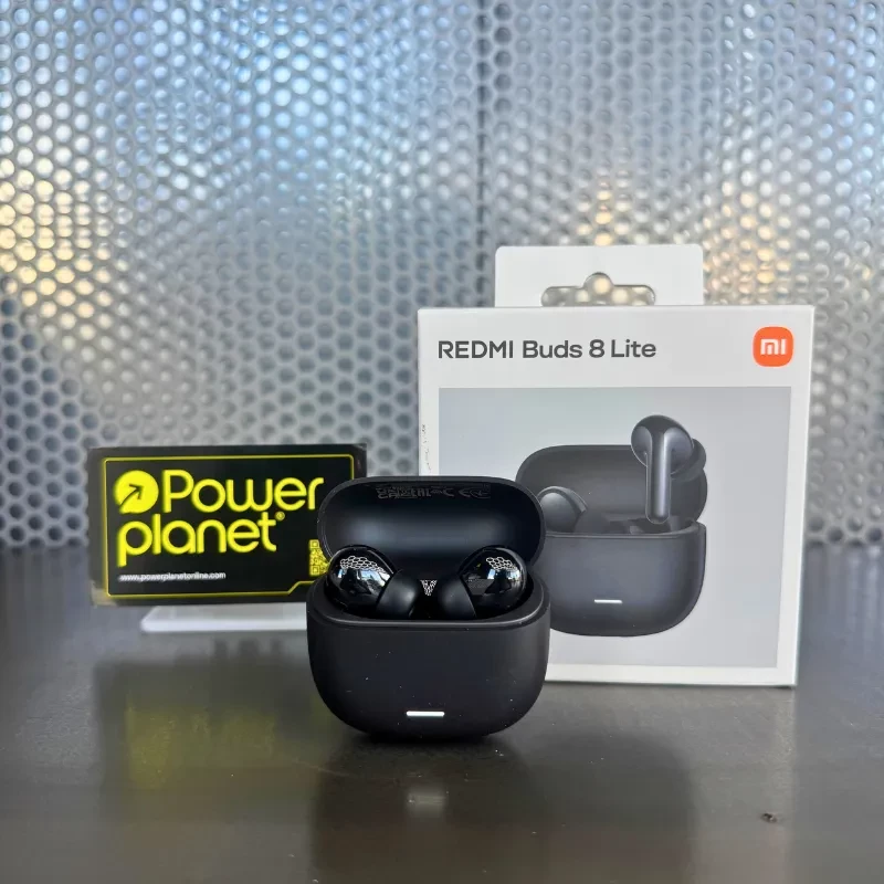 Xiaomi Redmi Buds 8 Lite Noir avec boîtier de charge mat, écouteurs brillants à tige courte, LED frontale discrète et design compact élégant - Ítem2