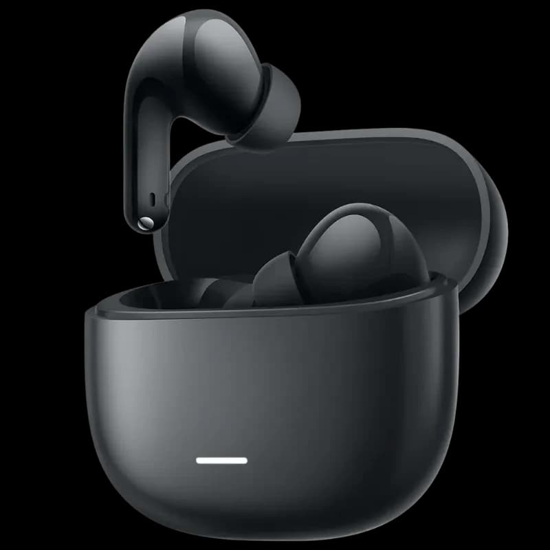 Xiaomi Redmi Buds 8 Lite Negro con estuche mate compacto, indicador LED frontal y auriculares in-ear de vástago corto en acabado negro elegante
