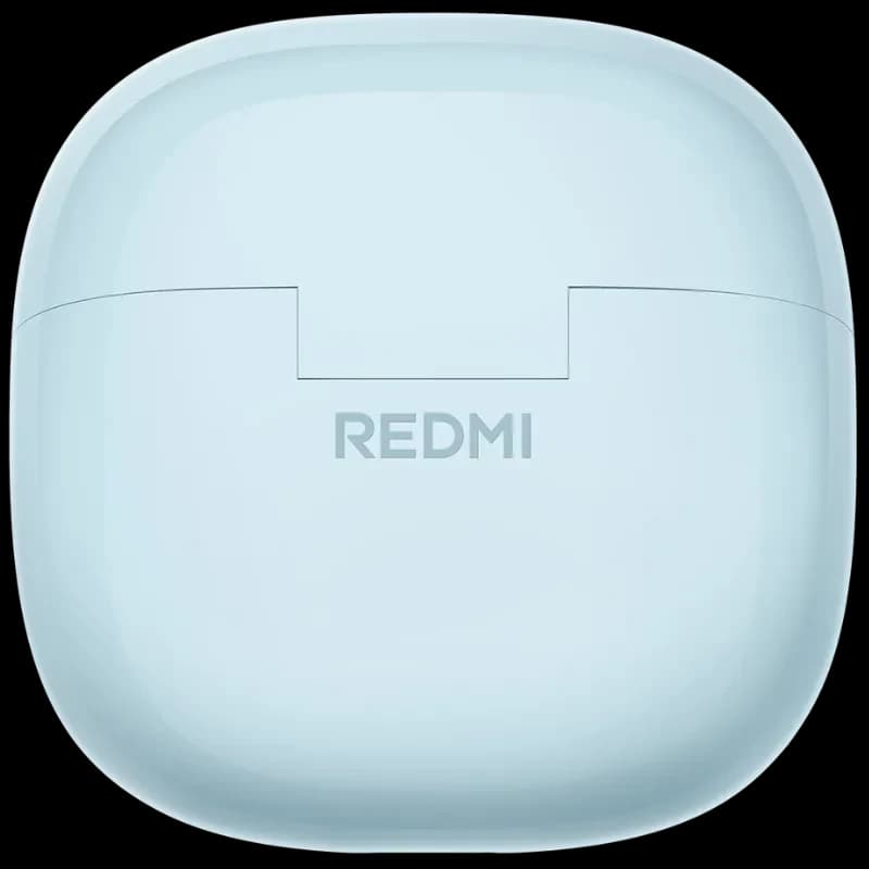 Xiaomi Redmi Buds 8 Lite Azul estuche compacto en color azul claro con acabado mate y logo REDMI al frente, tapa con bisagra central y bordes redondeados