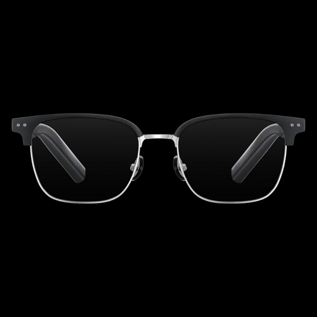 Lunettes audio intelligentes Mijia Browline avec monture browline noire et métal argenté, branches épaisses avec audio intégré, design léger, autonomie 13 h, IP54