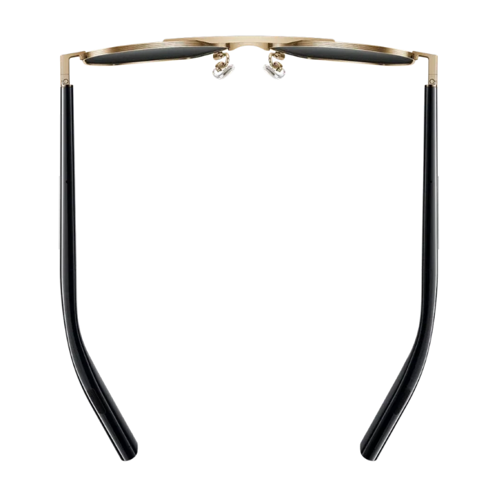 Gafas Mijia Smart Audio piloto con montura metálica dorada, lentes negras rectangulares redondeadas y puentes nasales ajustables; patillas delgadas con diseño elegante - Ítem4