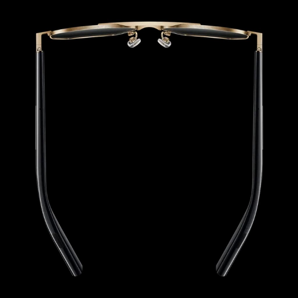Branches de lunettes Mijia Smart Audio Glasses Piloto en noir brillant, design fin avec charnière métallique et logo mijia discret, style open ear Bluetooth