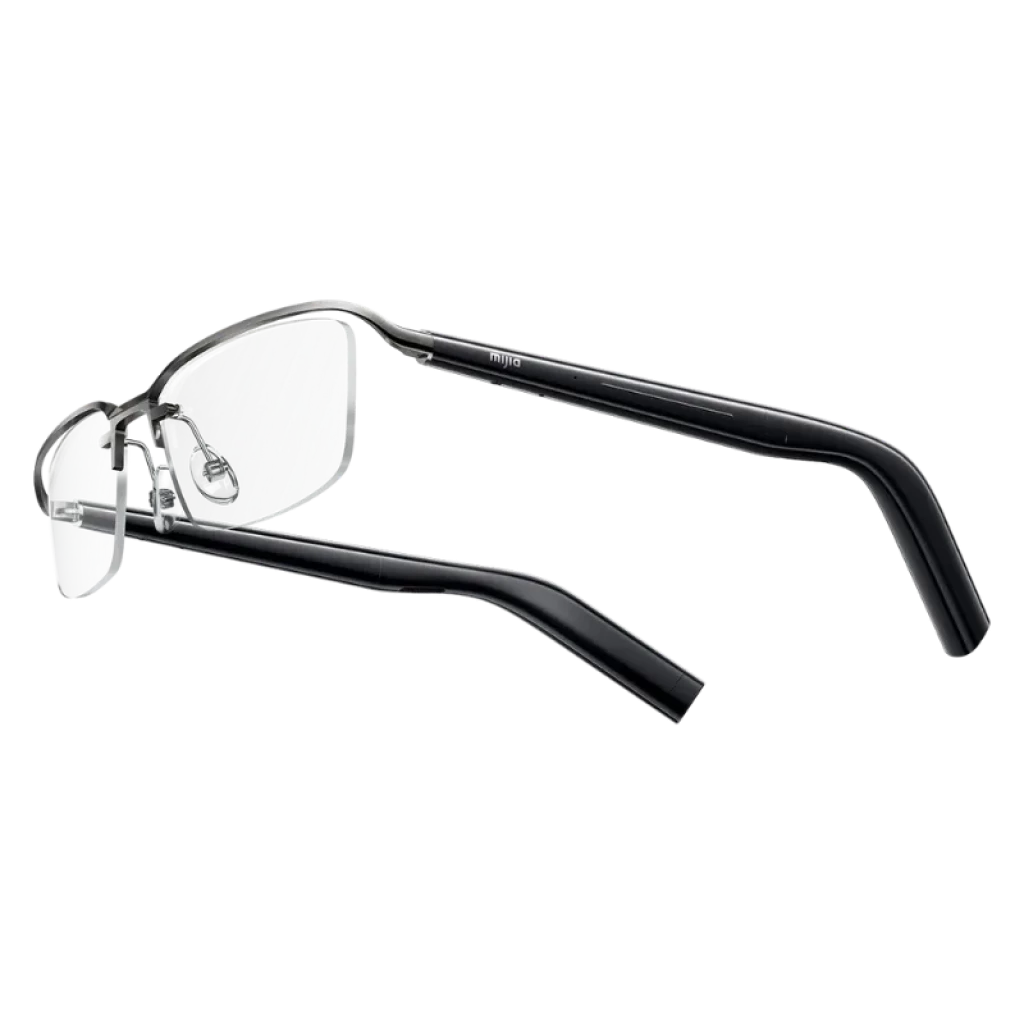 Gafas Mijia Smart Audio Glasses Titanio con montura sin marco, patillas negras, lentes transparentes con filtro de luz azul y 4 micrófonos integrados - Ítem3