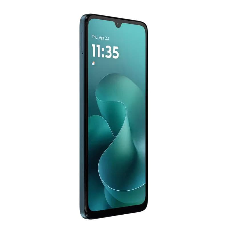 Motorola Moto g06 4GB/256GB Azul con pantalla amplia de borde delgado, notch en gota y marco fino; diseño elegante en azul oscuro con acabado mate