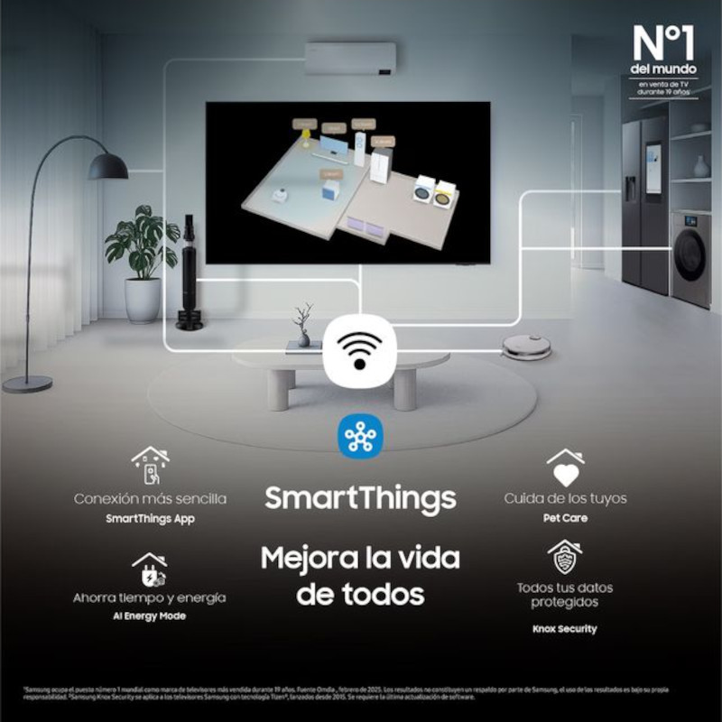 Samsung TQ42S90FAE 42 pulgadas OLED 4K Ultra HD en negro, pantalla sin marcos visibles, peana doble, logos de 144 Hz, Pantone Validated y Vision AI en pantalla - Ítem5