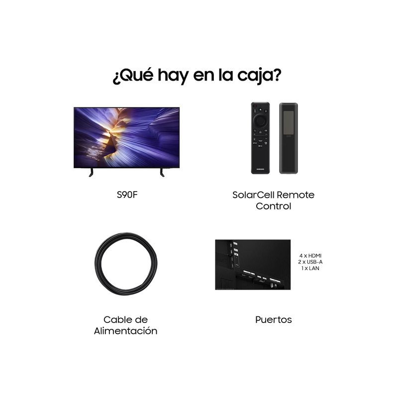 Samsung TQ42S90FAE 42 pulgadas OLED 4K Ultra HD en negro, pantalla sin marcos visibles, peana doble, logos de 144 Hz, Pantone Validated y Vision AI en pantalla - Ítem6