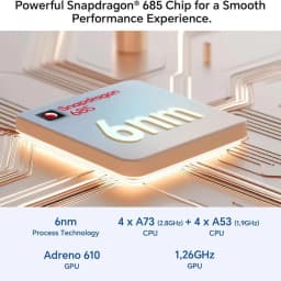 Image représentative du processeur Snapdragon 685 6 nm et de ses performances équipant la tablette Honor Pax X9