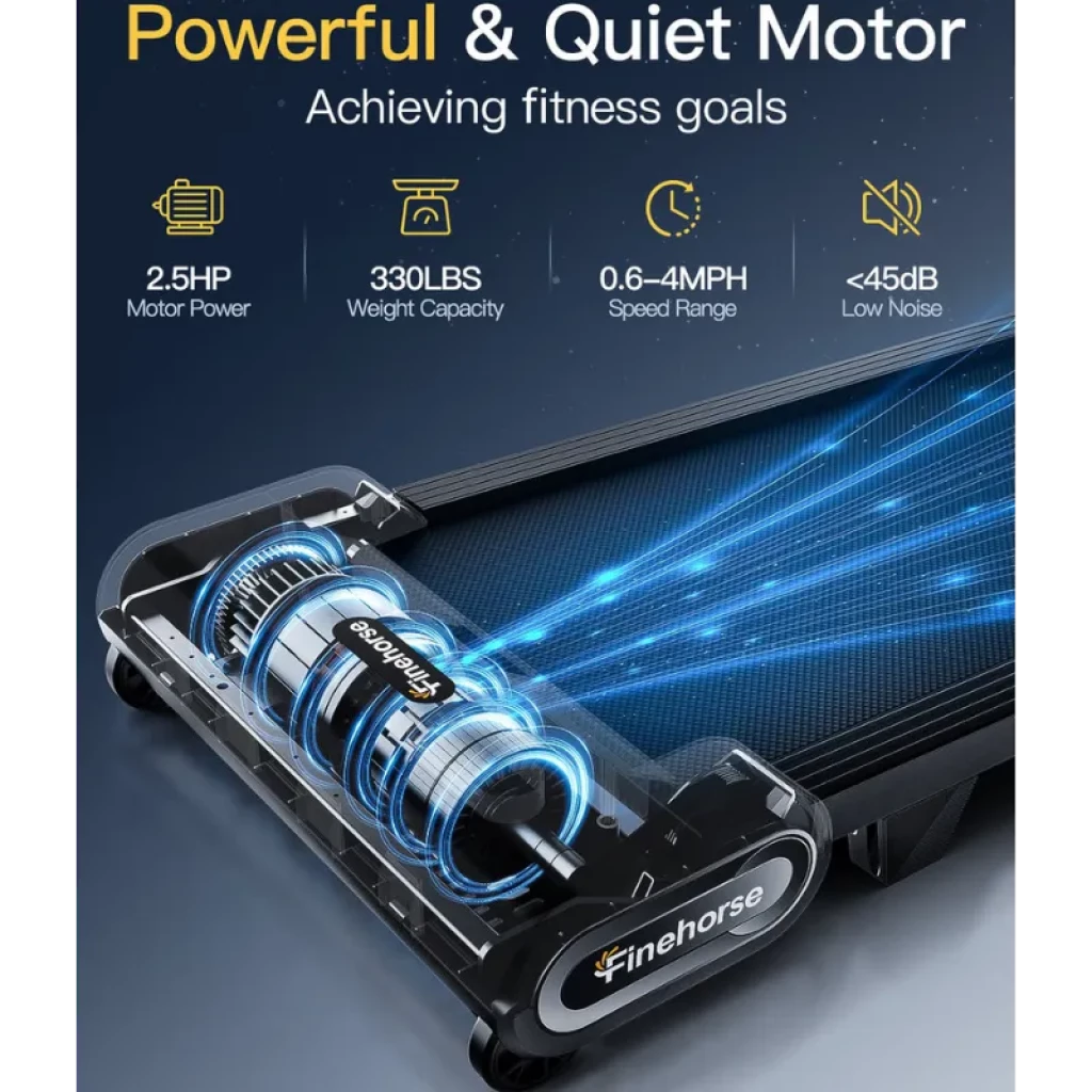 Akluer Finehorse H1 - Tapis de course compact, plateforme noire avec côtés argentés, indicateur d'inclinaison de 13 % et télécommande - Ítem4