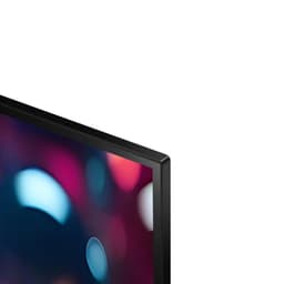 Borda fina preta do LG AI 50UA73006LA 50 polegadas 4K Ultra HD LED Smart TV, canto da tela com cores vívidas e acabamento elegante