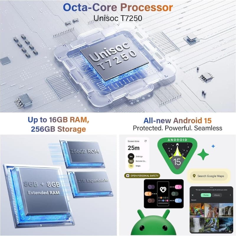 Ulefone RugKing 4 Pro Naranja con chipset Unisoc T7250 octa core, hasta 16GB RAM con expansión, 256GB almacenamiento y Android 15 con interfaz moderna