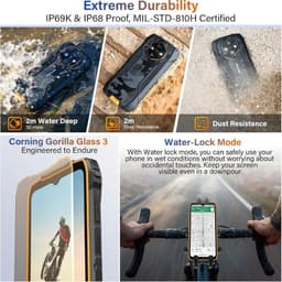 Ulefone RugKing 4 Pro 8GB/128GB Naranja con carcasa robusta, certificación IP69K/IP68, MIL-STD-810H, vidrio Gorilla Glass 3, resistente a polvo y agua 2 m