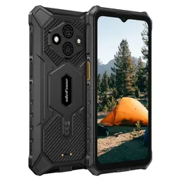 Ulefone RugKing 3 Pro 8GB/128GB Negro con diseño rugerizado, carcasa robusta texturizada, triple cámara trasera, botón lateral naranja y pantalla con notch
