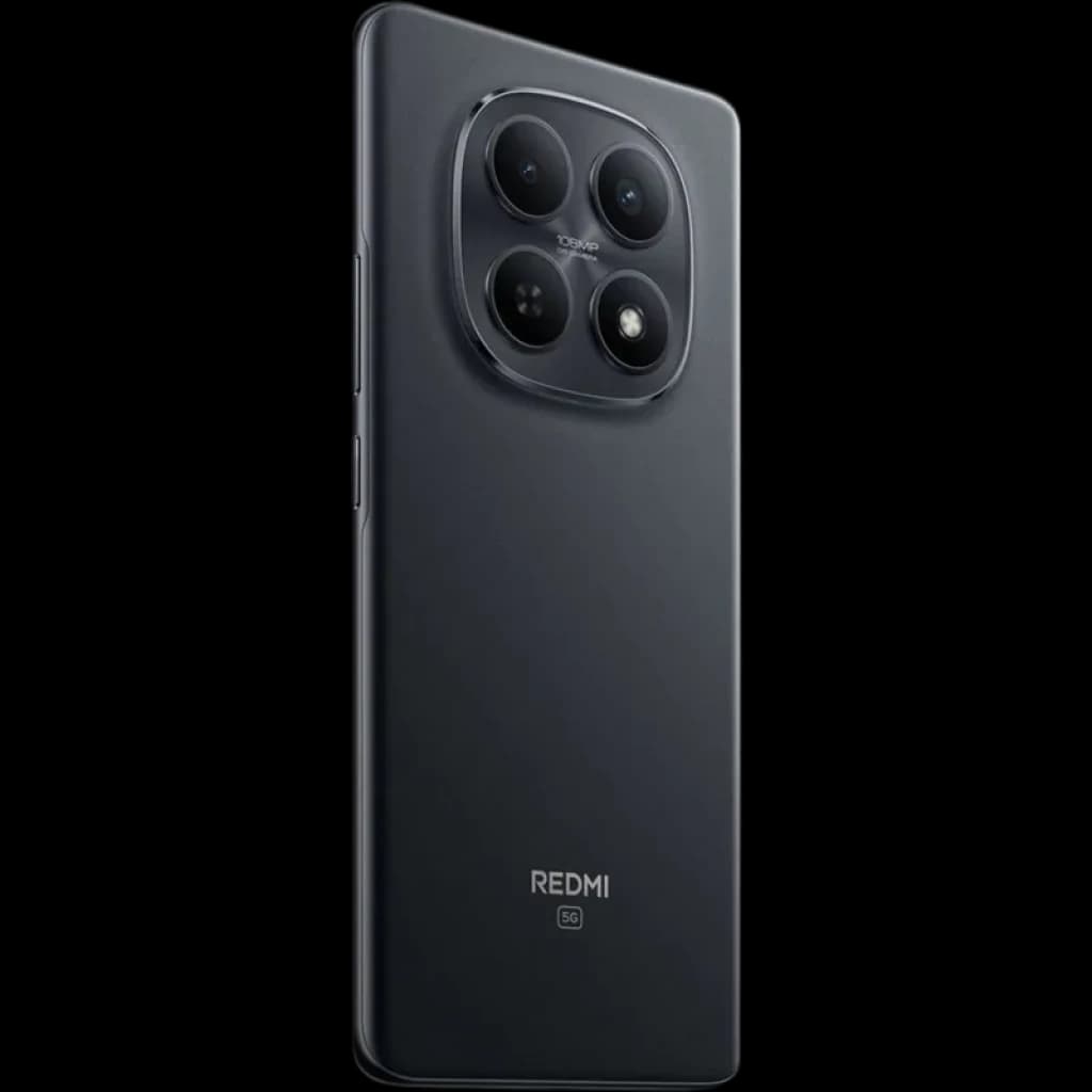 Xiaomi Redmi Note 15 5G 8GB/256GB Negro con cuerpo mate oscuro y gran módulo trasero cuadrado con triple cámara y flash; logo Redmi 5G en la parte baja