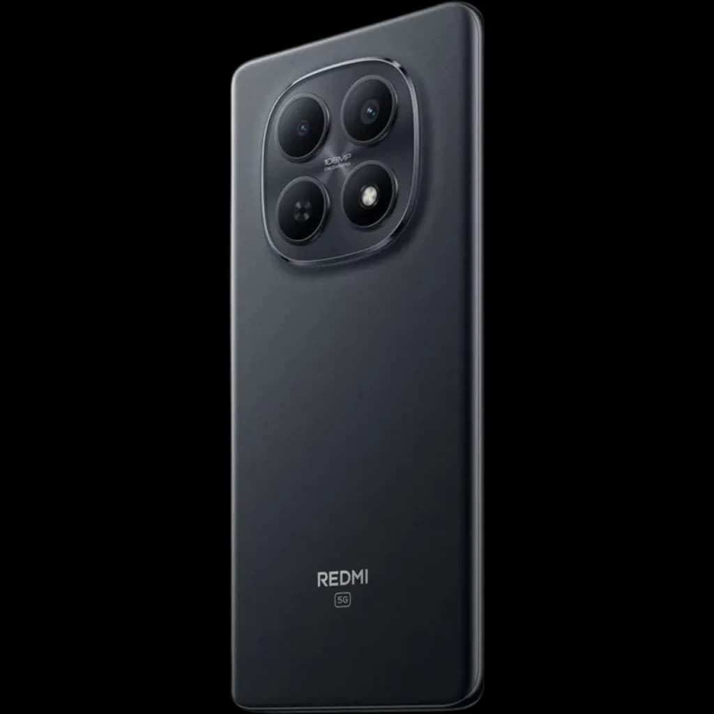 Xiaomi Redmi Note 15 5G 8GB/512GB Negro con acabado mate y módulo trasero de cámaras triple en gran isla ovalada, logo Redmi 5G en la parte inferior