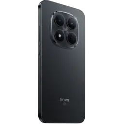 Xiaomi Redmi Note 15 Pro 5G preto com traseira fosca e módulo de câmara quadrado com quatro lentes salientes; design fino com botões laterais