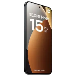 Xiaomi Redmi Note 15 Pro 5G preto com ecrã 6,83 pol quase sem bordas, furo central para câmara frontal, vidro refletivo e laterais arredondadas