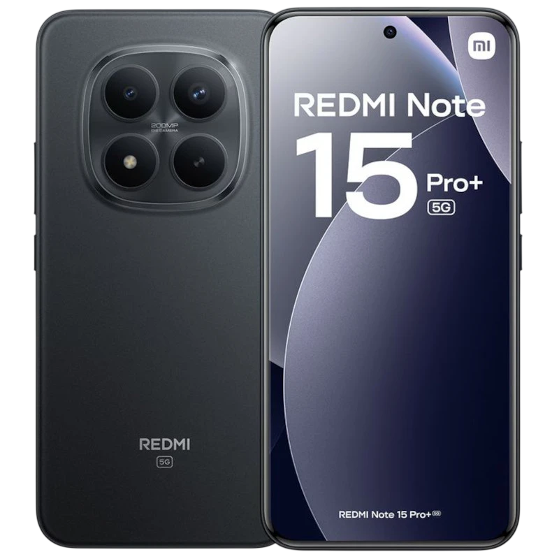 Xiaomi Redmi Note 15 Pro+ 8GB/256GB Preto com tela ampla perfurada, moldura fina, câmera traseira tripla grande e acabamento fosco elegante 5G - Item